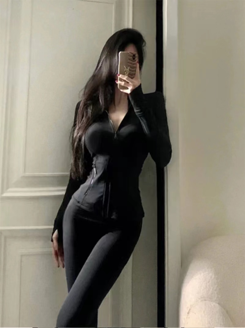 健身服瑜伽服跑步運動夾克修身顯瘦氣質長袖外套女休閒百搭防曬服