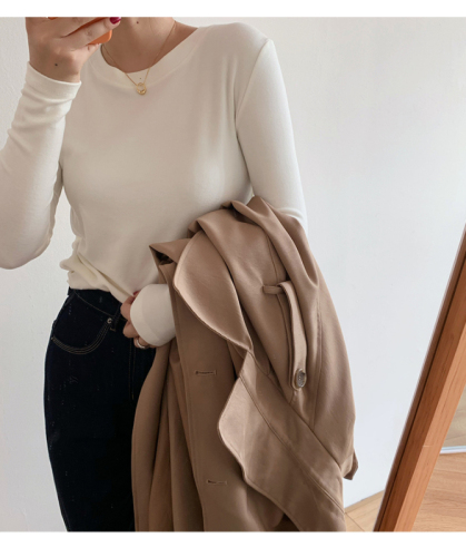 Women's Underwear, Early Spring, Round Neck, Multi-purpose, Long-sleeved T-shirt, Thickened, Warm, Tight-fitting, Fashionable, Inner Wear 