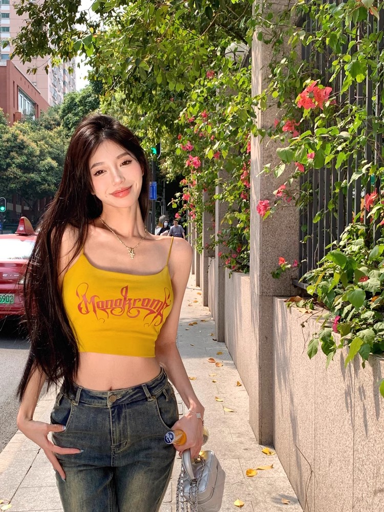 泰式帶胸墊小吊帶背心女內搭獨特别致純欲辣妹性感短款抹胸上衣夏