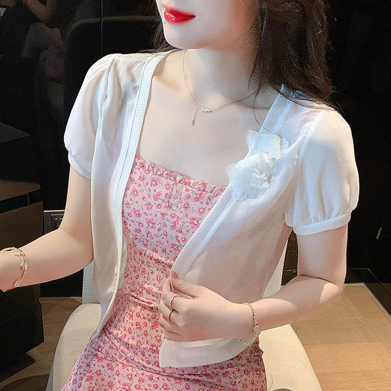 Already shipped 2024 spring and summer real shot chiffon small shawl for women