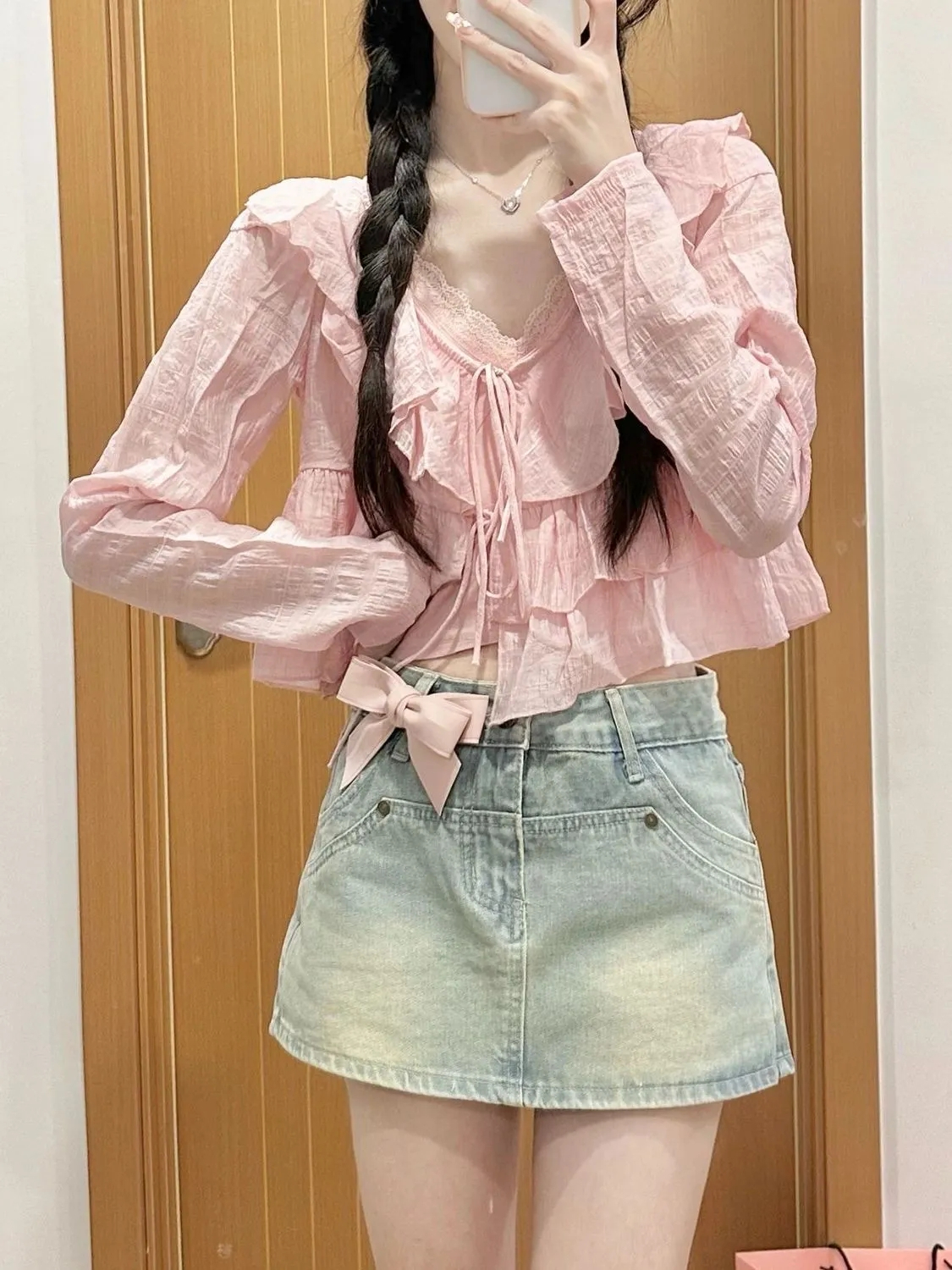 新款牛仔半身短褲裙女夏季美式a字包臀裙純欲短款防走光褲裙子