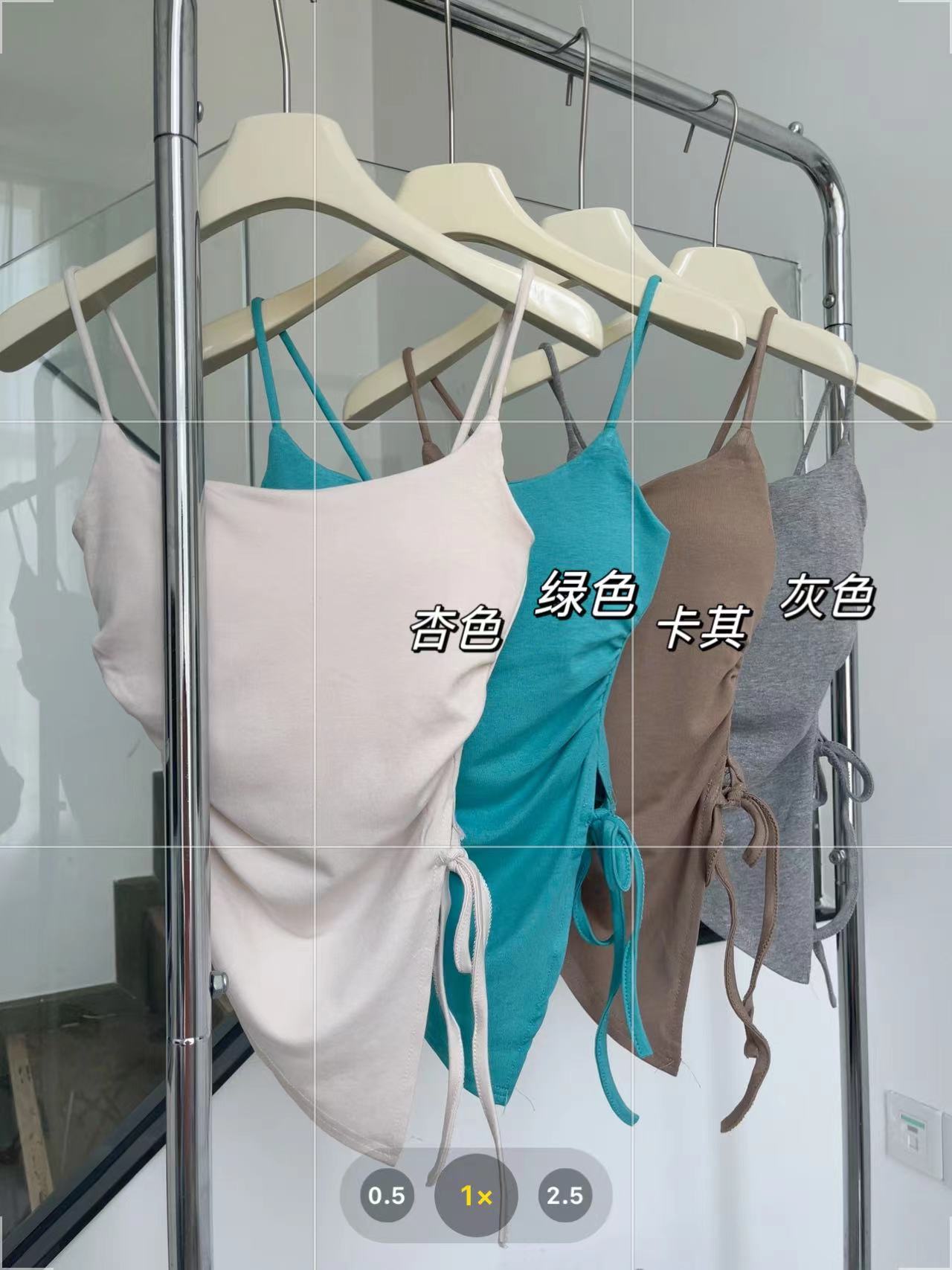 不規則開叉吊帶背心女夏季系帶設計感內搭帶胸墊外穿甜辣抹胸上衣