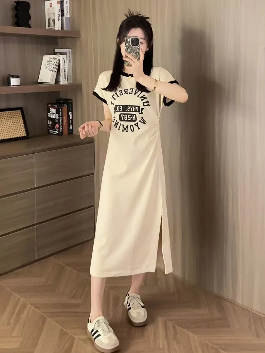 天貓品質設計感潮氣質收腰法式顯瘦高端性感夏季休閒連衣裙女