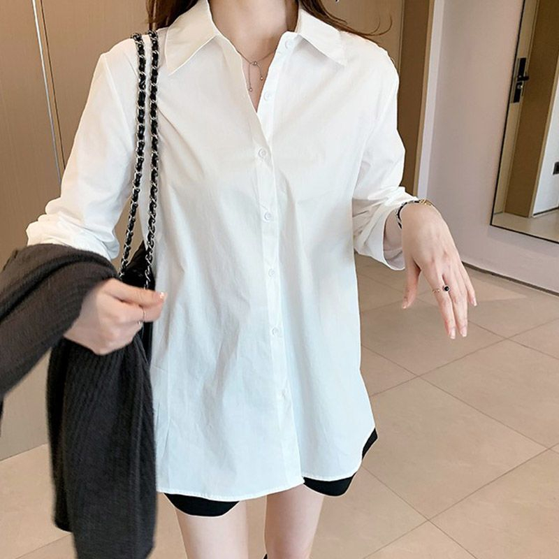 2024 Spring New Design Niche College Style Shirt Women's Lazy Style Versatile Shirt Casual Long Sleeve Top