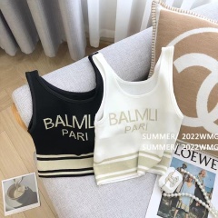 針織吊帶背心女內搭夏季薄款2024新款設計感小眾無袖t恤短款上衣