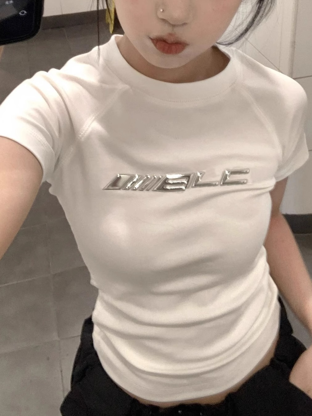 原版工藝40支92棉8氨綸210克後包領小眾獨特别致T恤女