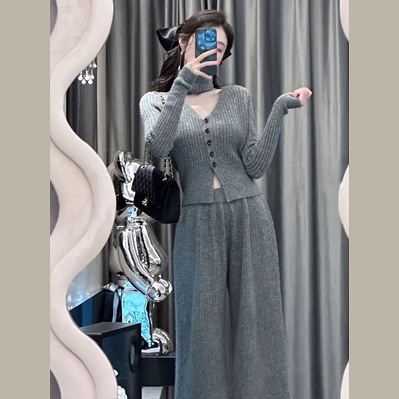 小個子顯高時尚韓劇穿搭一整套裝2024新款女裝秋冬季高級感兩件套