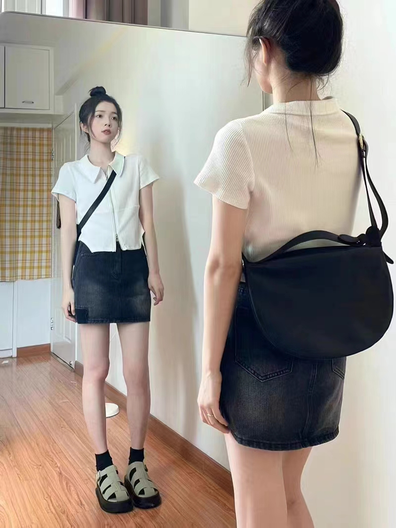 華夫格POLO領正肩短袖t恤女夏季設計感小眾高腰修身顯瘦短款上衣