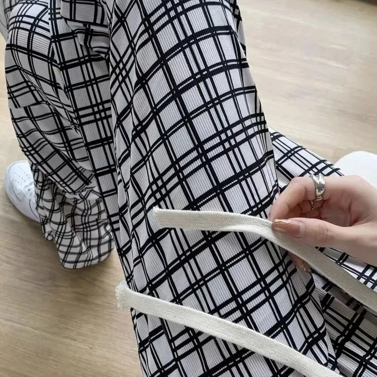 加大碼冰絲褲300斤胖MM夏季寬鬆顯瘦韓版高腰直筒休閒闊腿褲子女