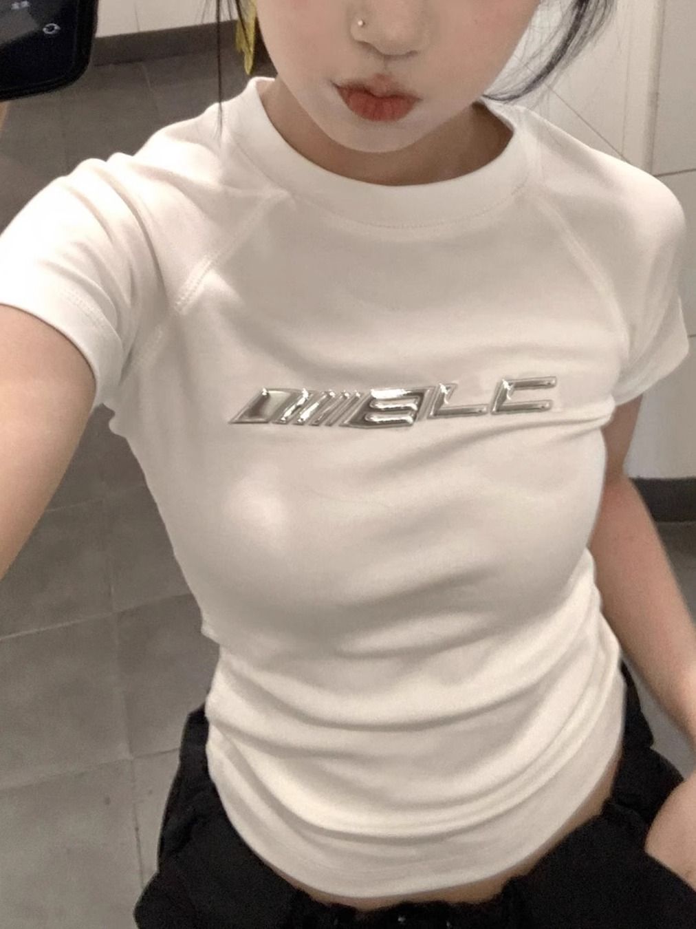 原版工藝40支92棉8氨綸210克後包領小眾獨特别致T恤女