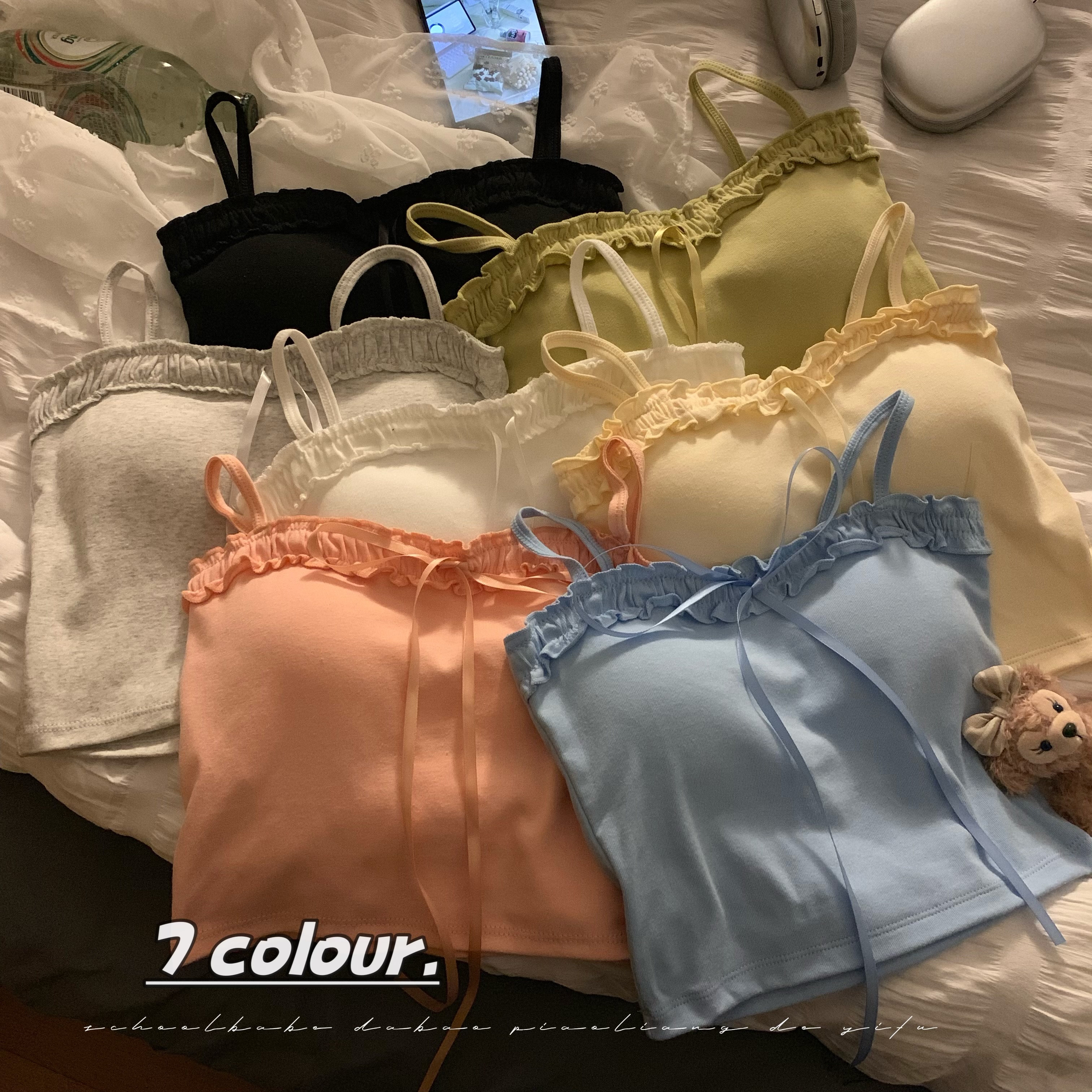 實拍 法式小吊帶背心女內搭夏季外穿別致短款打底辣妹上衣潮