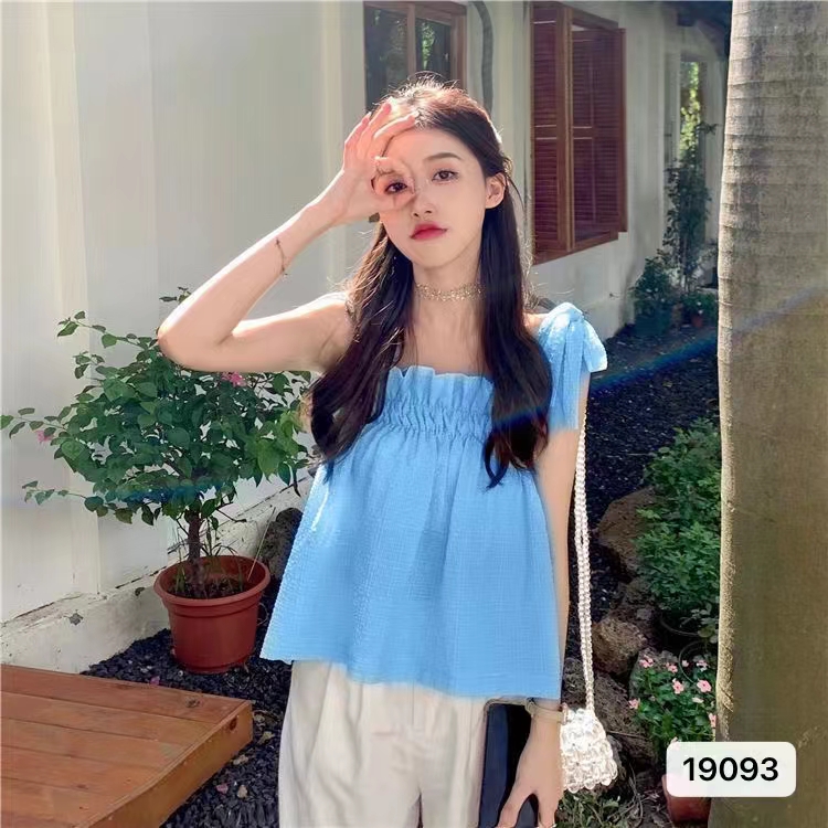 蝴蝶結設計感吊帶女外穿夏季寬鬆甜美顯白甜酷上衣