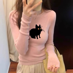 1*1 ribbed modal 280g long-sleeve 2024 trendy stand-up collar basic top new design slim fit for autumn and winter