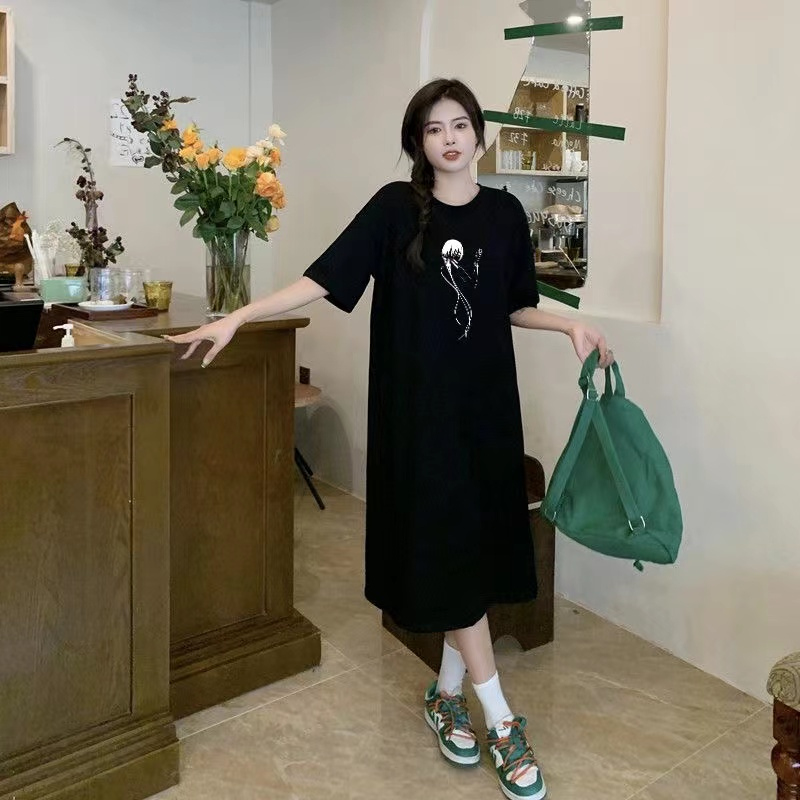 新款chic韓版慵懶風寬鬆顯瘦休閒直筒連衣裙子