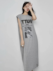 夏季無袖可愛狗狗T恤原宿風個性甜酷上衣女背心裙