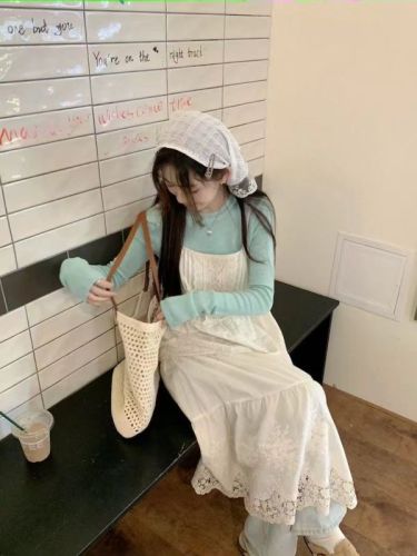 French Heavy Work Lace Straps Dress for Women Spring Style High-End Sense Layering Vacation Dress