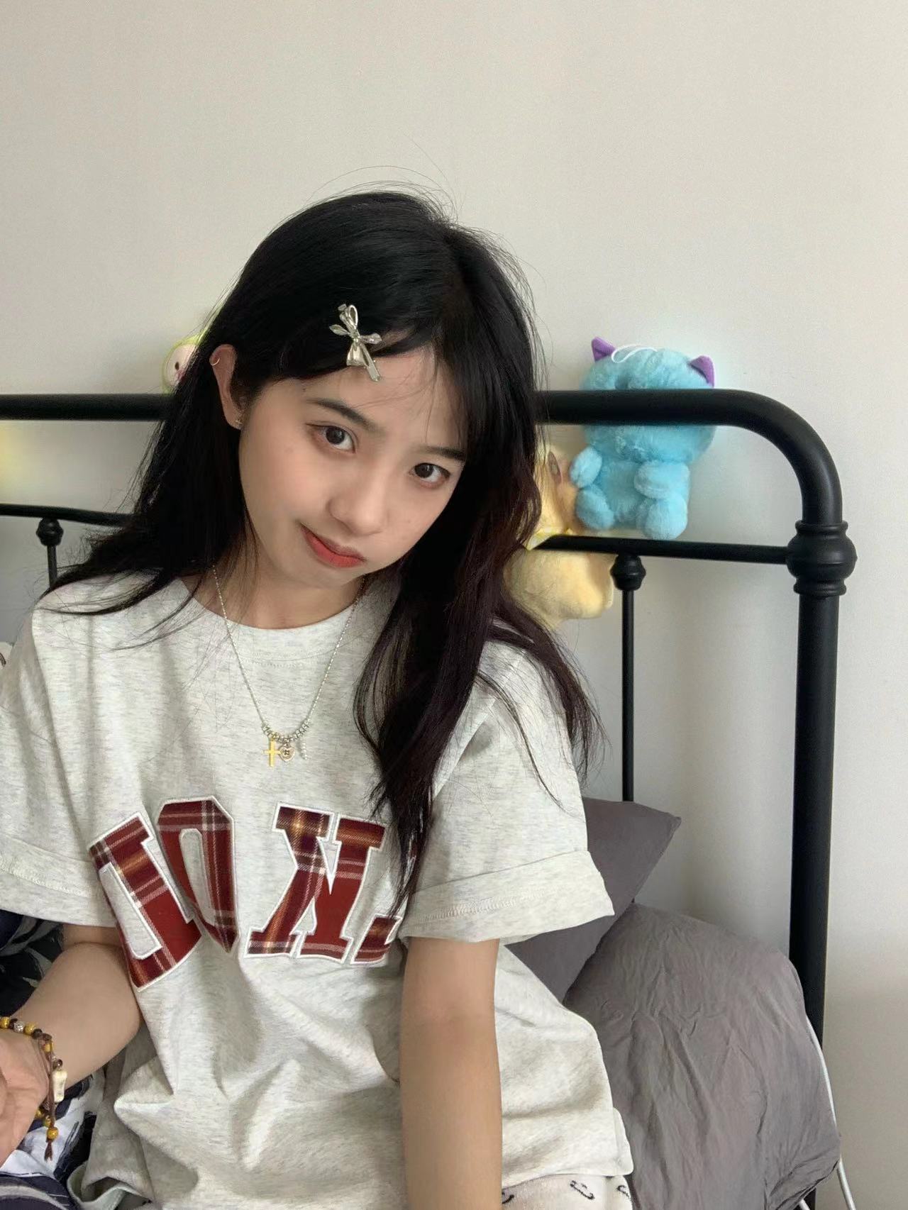 高質量純棉220克精梳緊密手感好直播品質前印花短袖t恤女