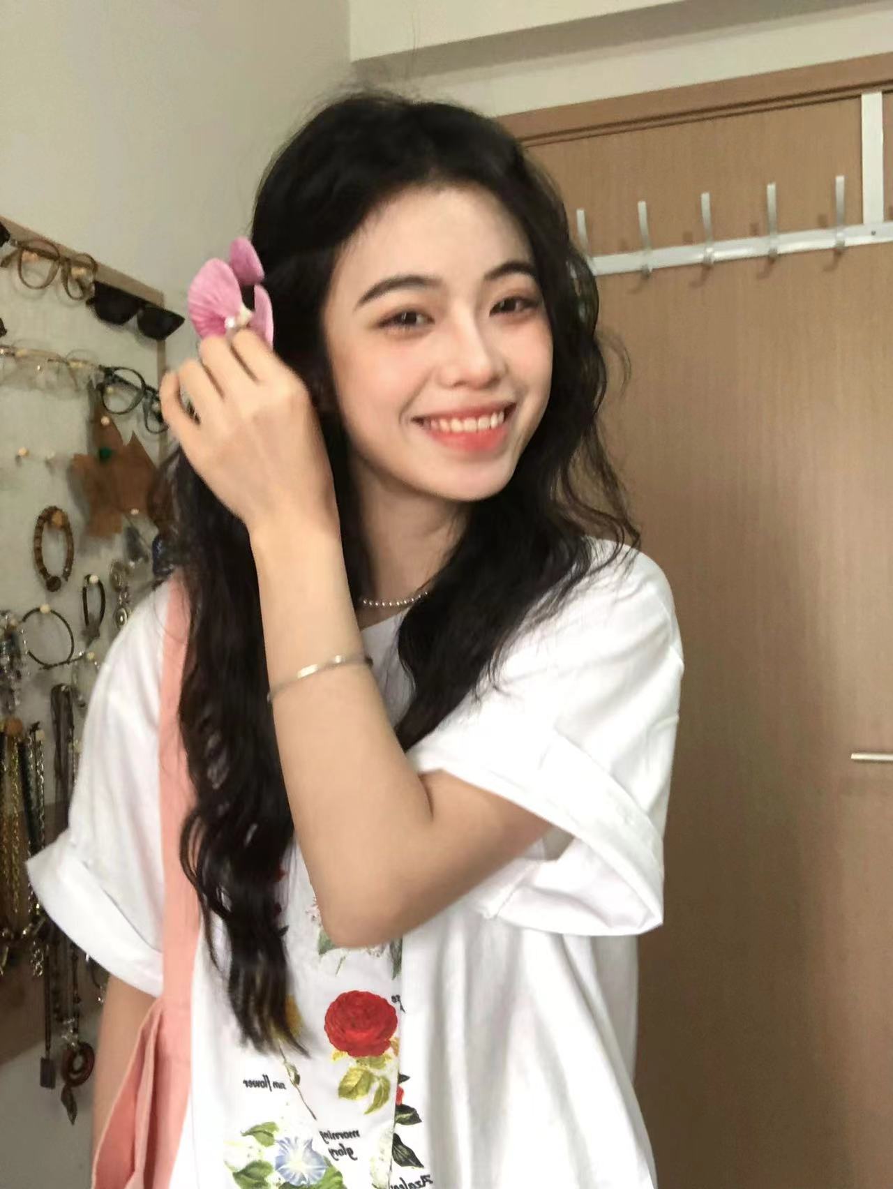 高質量純棉220克精梳緊密手感好直播品質前印花短袖t恤女