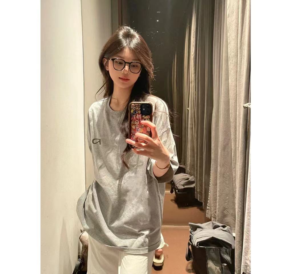 高質量純棉220克精梳緊密手感好直播品質前後印花短袖t恤女
