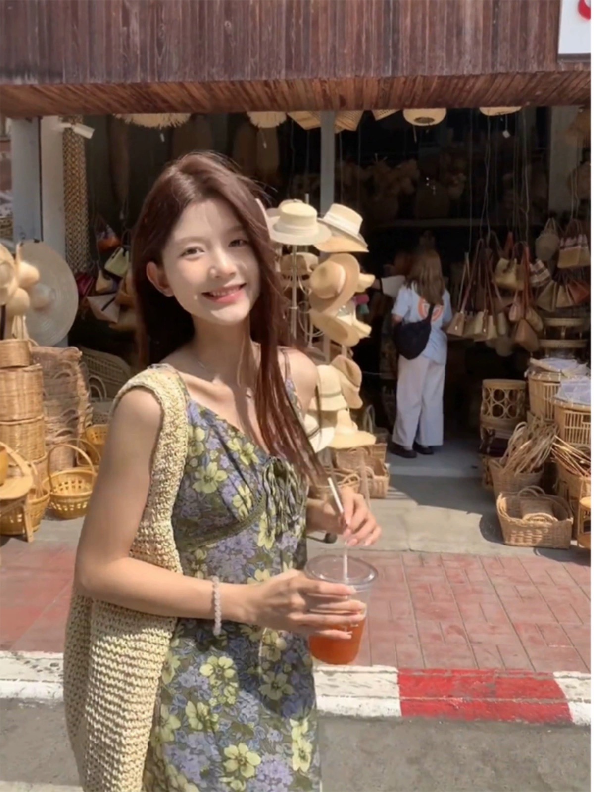 法式復古氣質碎花吊帶連衣裙女夏季女裝海邊長款連衣裙