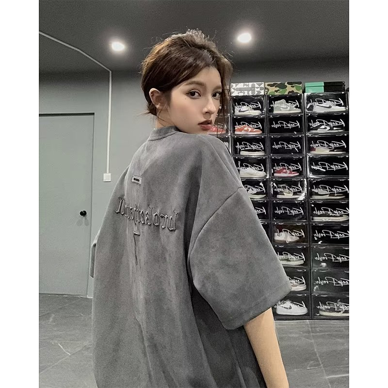 時尚短袖潮牌ins港風女士t恤夏季體桖衣服新款痞帥潮半袖五分潮流