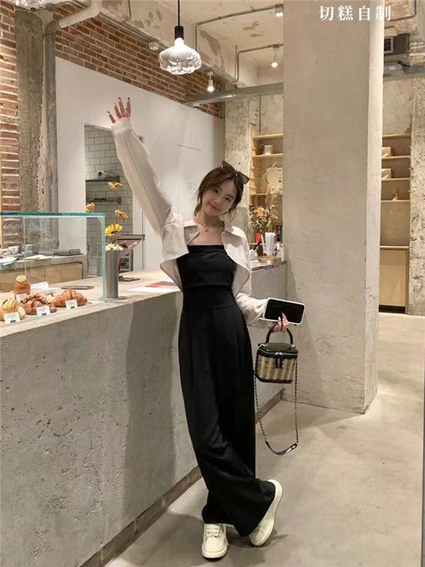 歲聿云暮小個子收腰顯高吊帶連體褲2024新款女