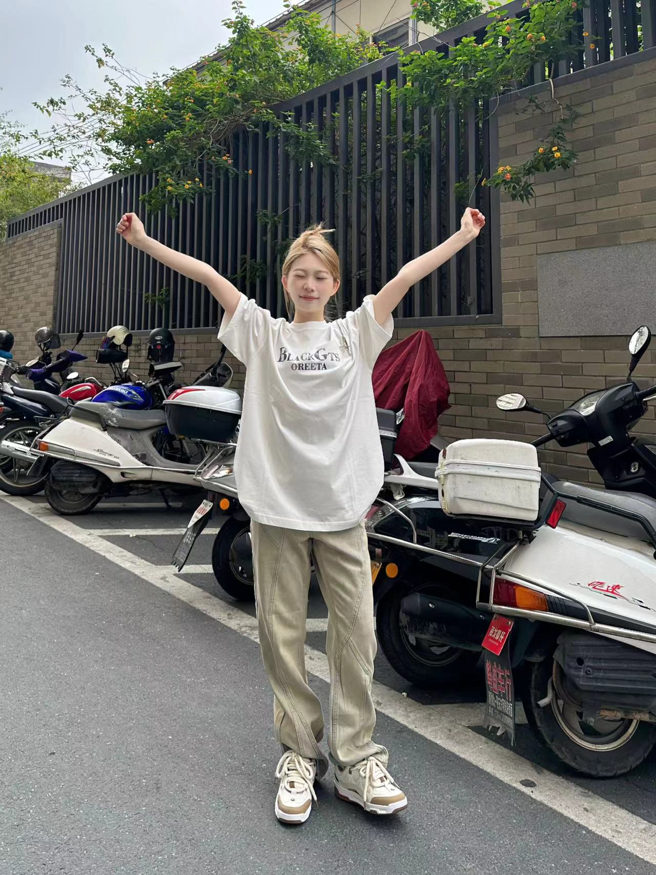 高質量純棉220克精梳緊密手感好直播品質前印花短袖t恤女