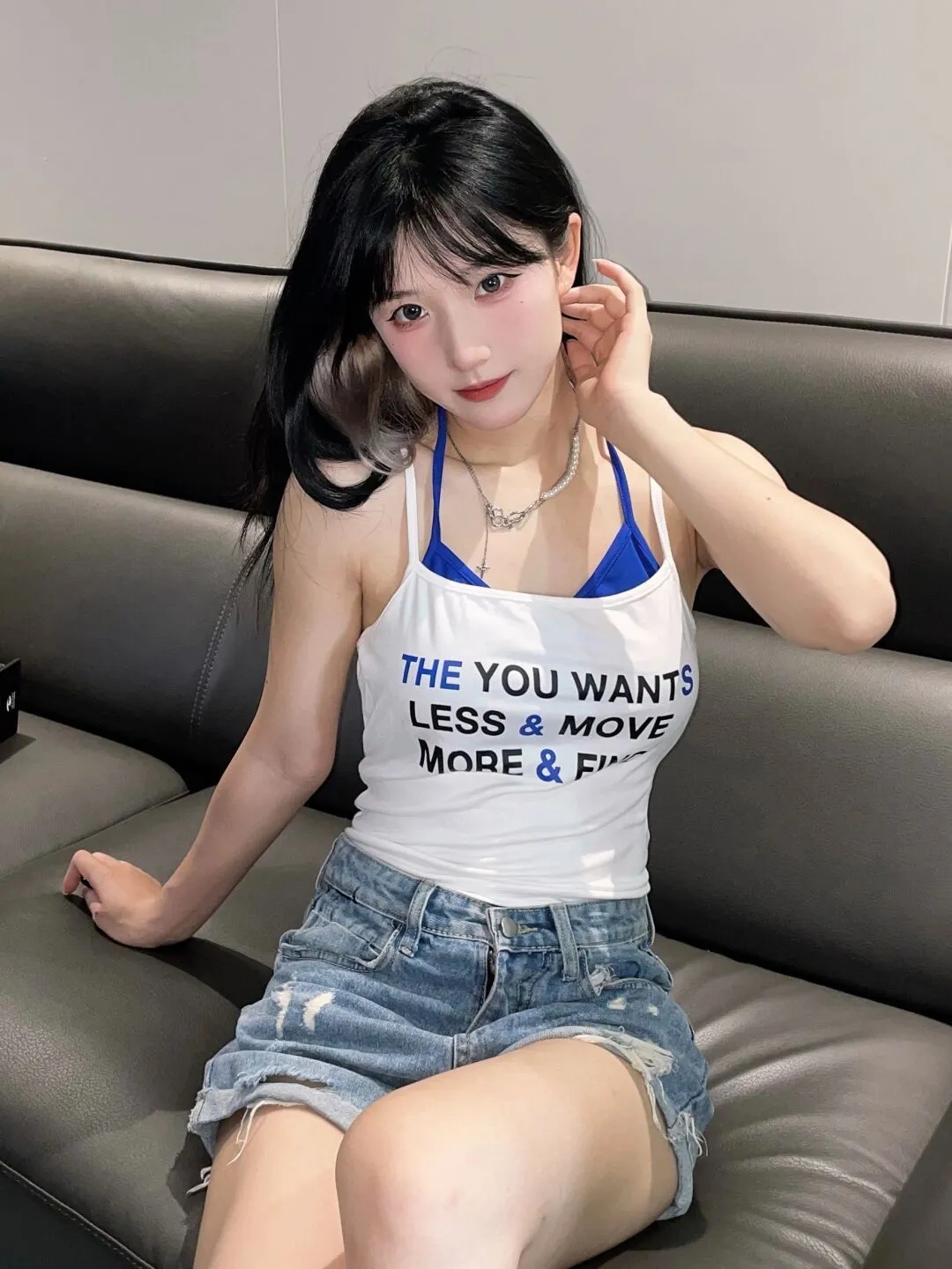 美式復古純欲吊帶背心顯瘦百搭假兩件設計感小眾上衣女