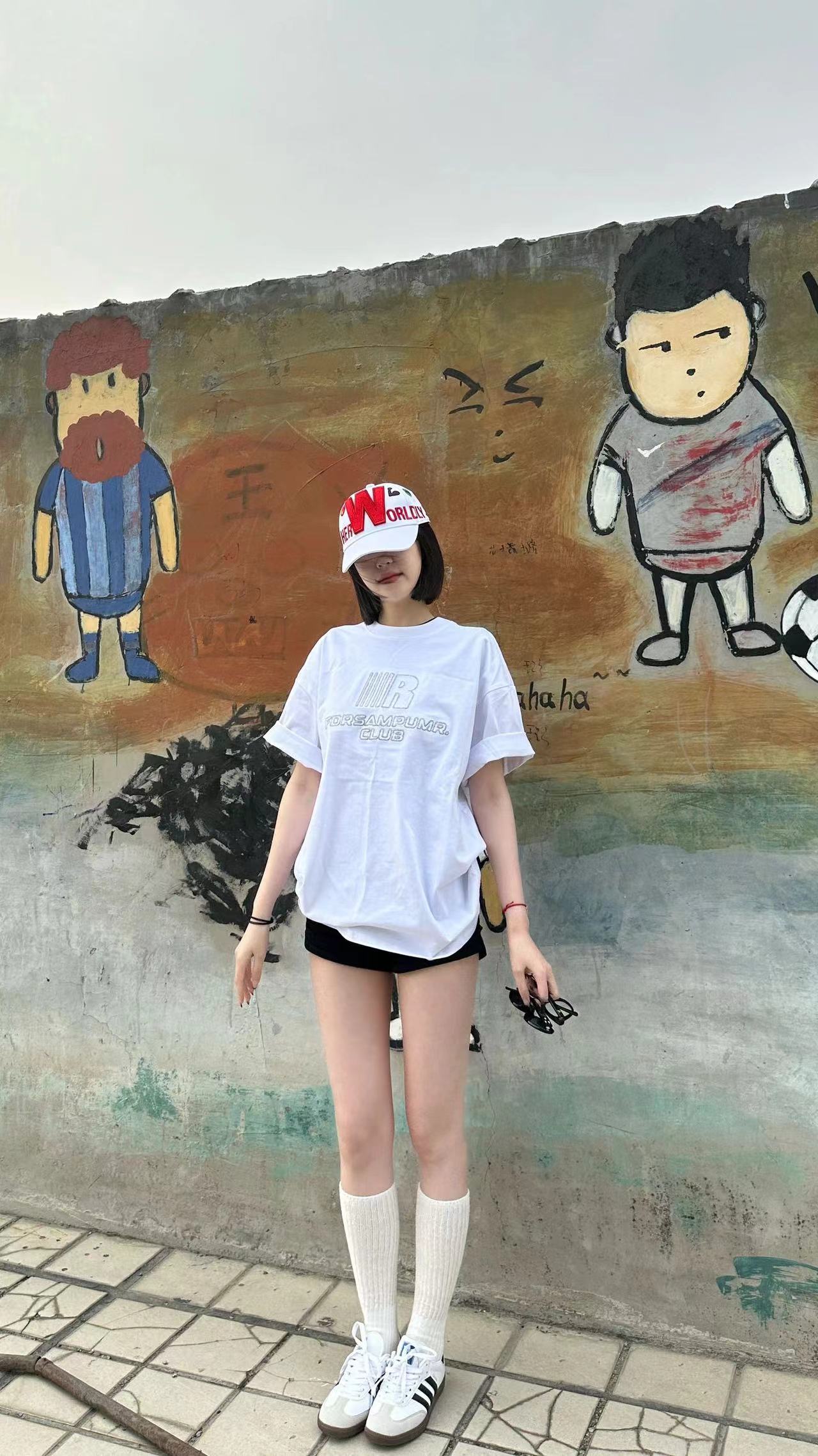 高質量純棉220克精梳緊密手感好直播品質前印花短袖t恤女