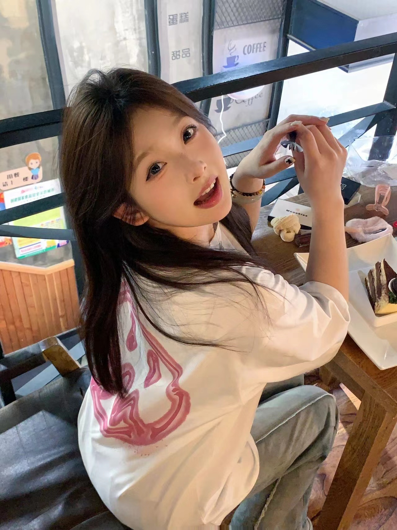 高質量純棉220克精梳緊密手感好直播品質前後印花短袖t恤女