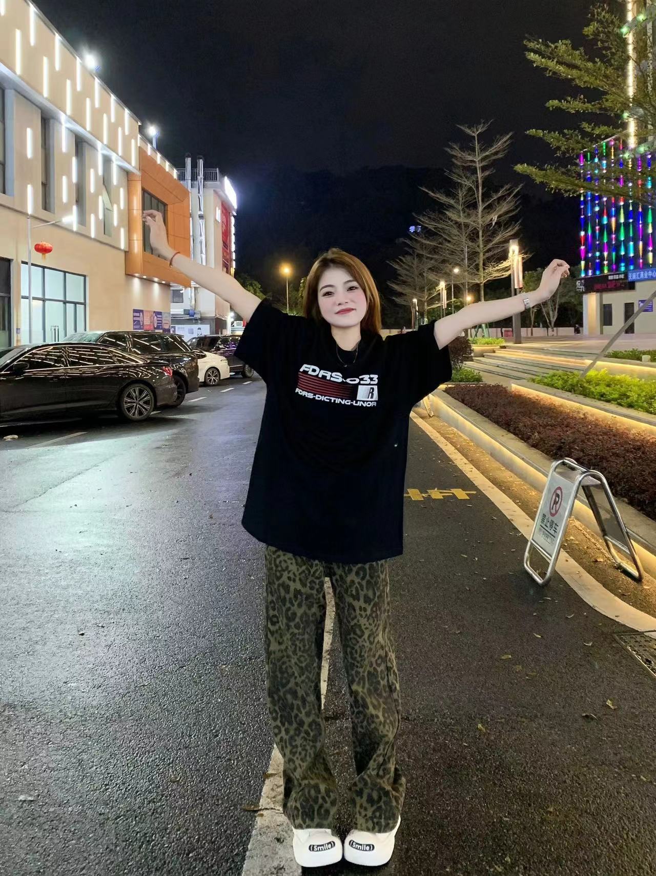 高質量純棉220克精梳緊密手感好直播品質前印花短袖t恤女