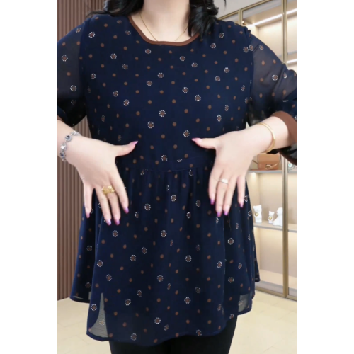 Official picture original quality large size flesh-covering crotch-covering shirt 2024 spring and summer new slimming top