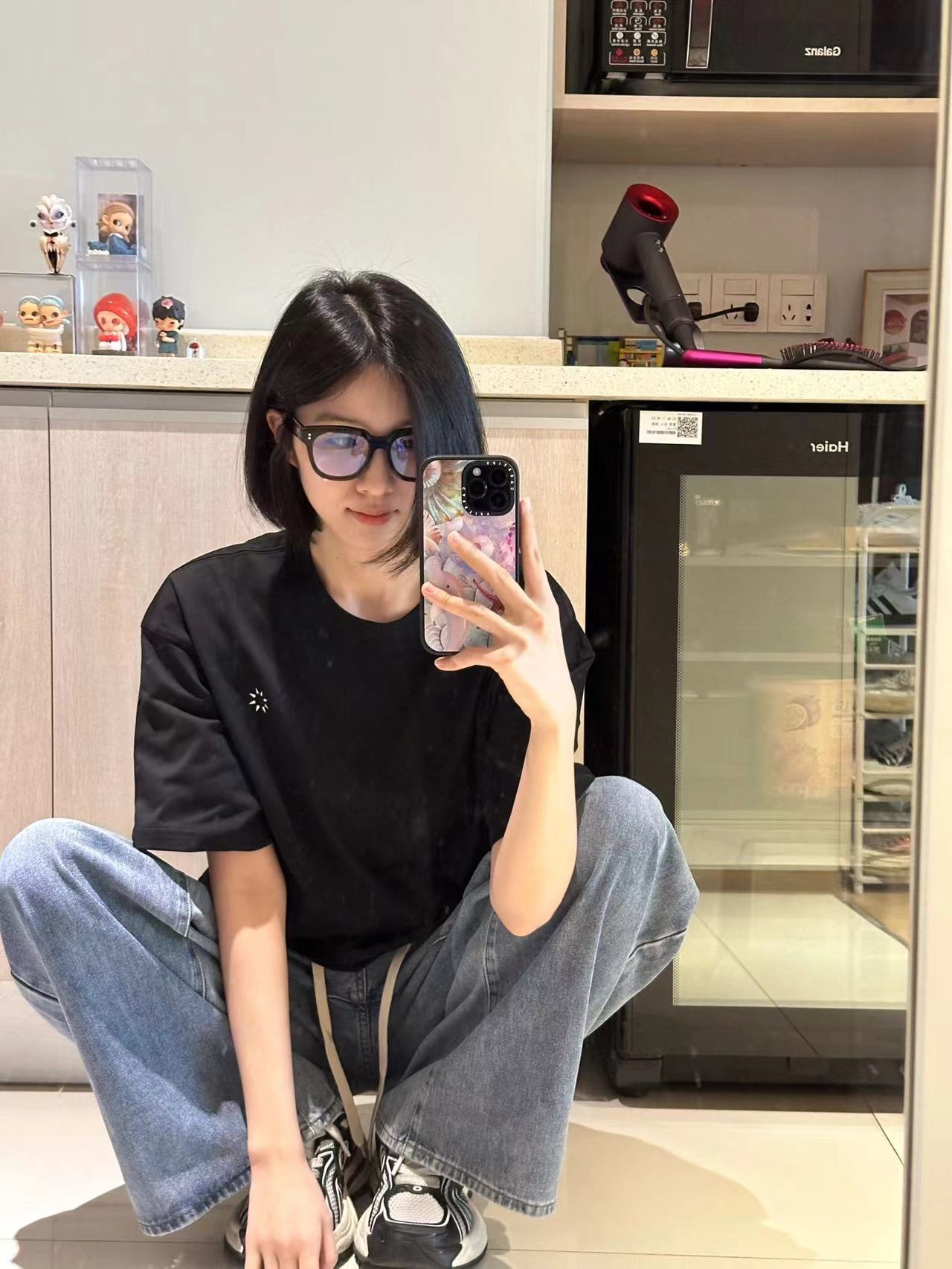 高質量純棉220克精梳緊密手感好直播品質前後印花短袖t恤女
