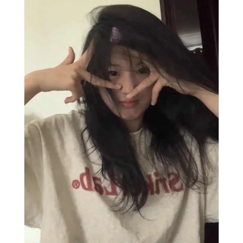 高質量純棉220克精梳緊密手感好直播品質前印花短袖t恤女