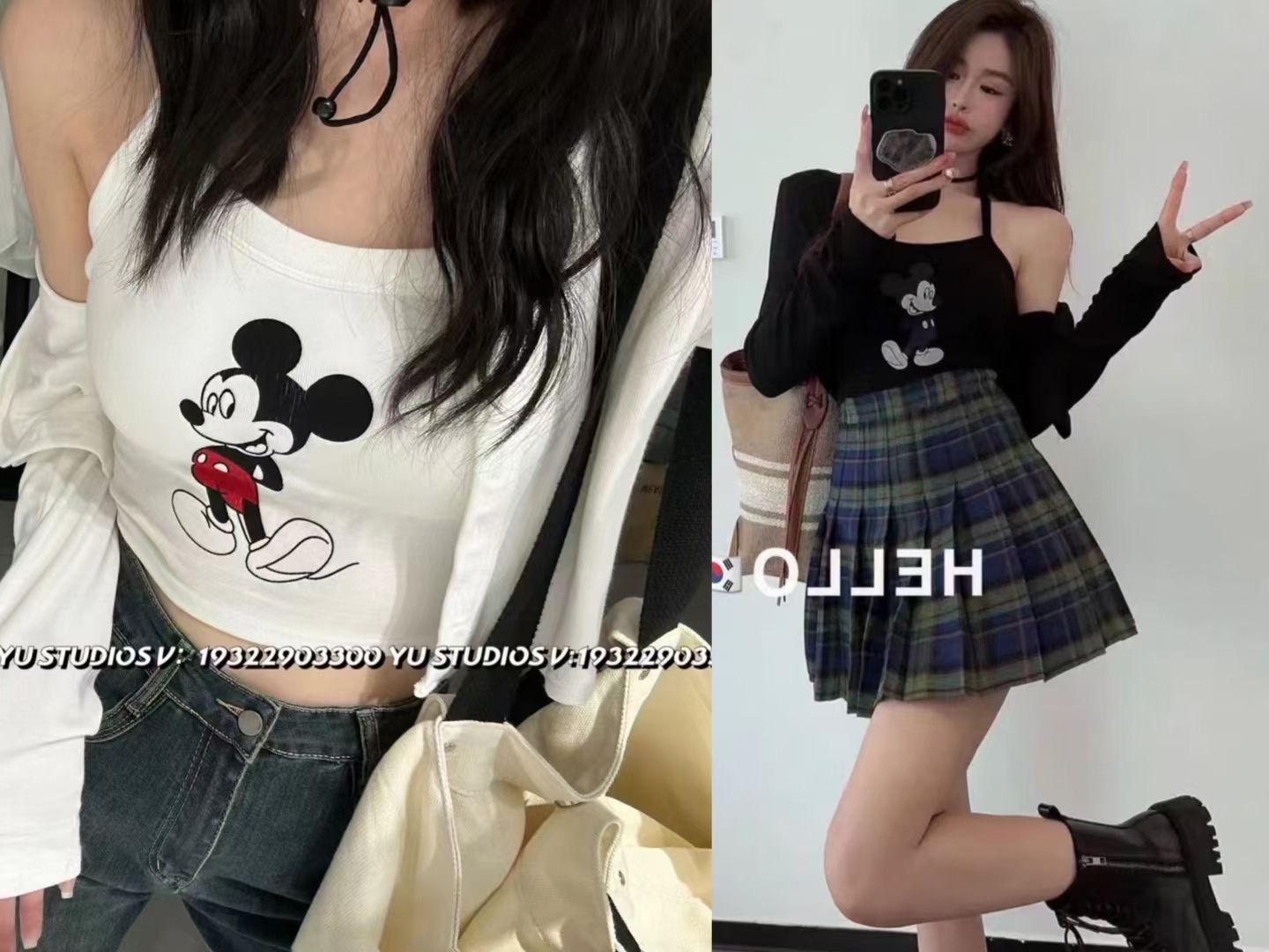 純欲辣妹短款掛脖上衣女秋季新款修身長袖開衫外搭吊帶背心兩件套