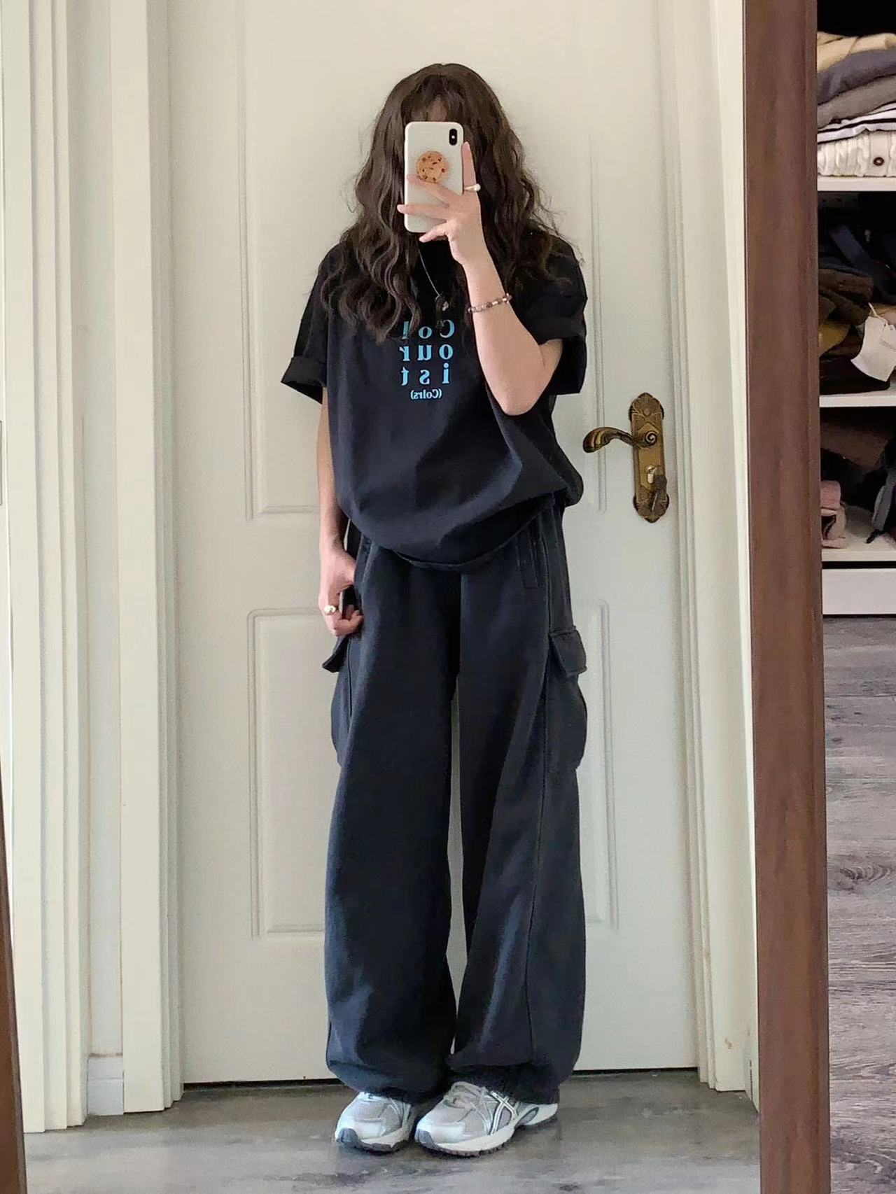 高質量純棉220克精梳緊密手感好直播品質前印花短袖t恤女