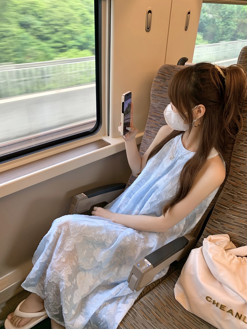 實拍  韓版夏季寬鬆百搭顯瘦掛脖無袖連衣裙