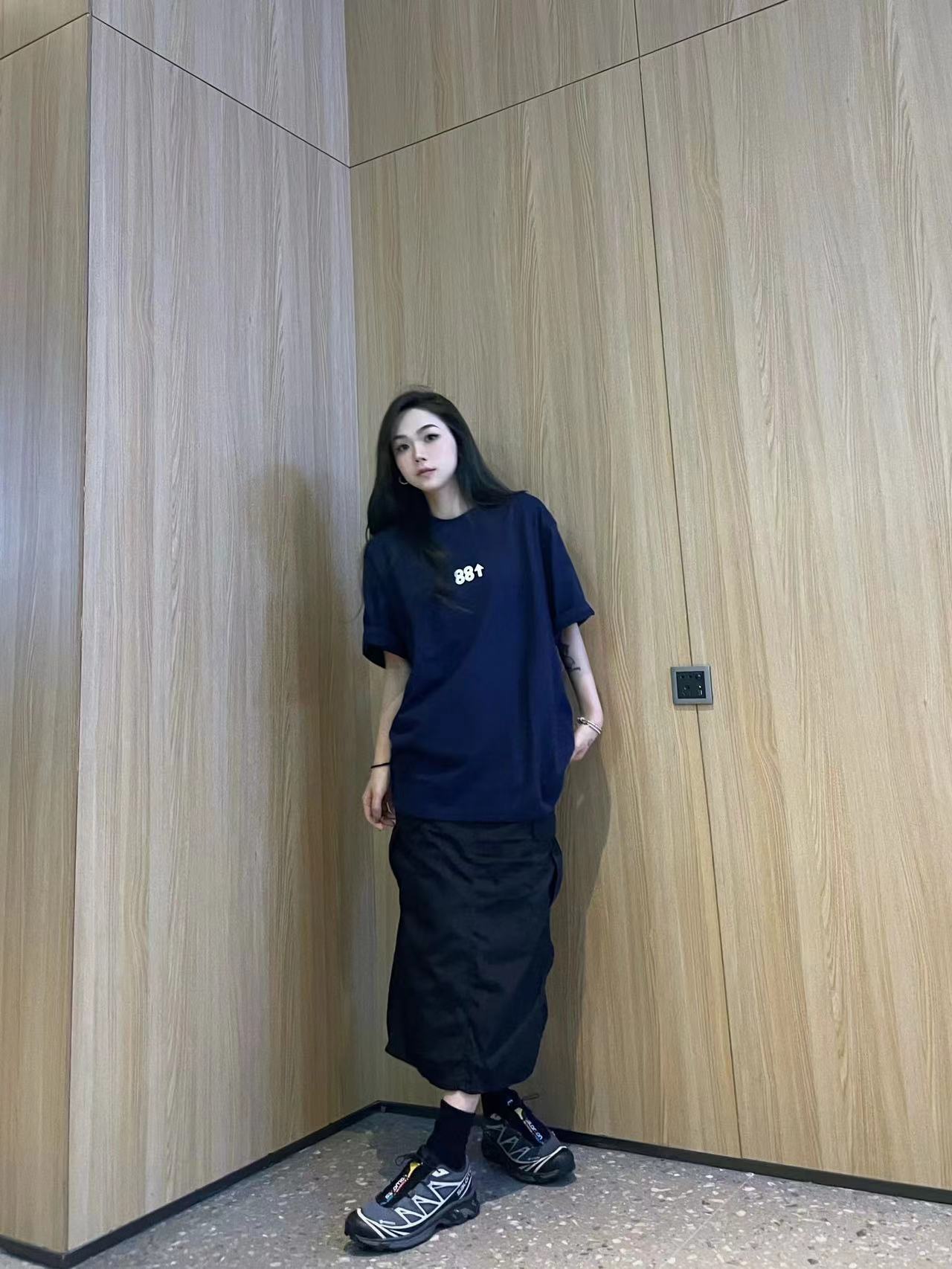 高質量純棉220克精梳緊密手感好直播品質前後印花短袖t恤女