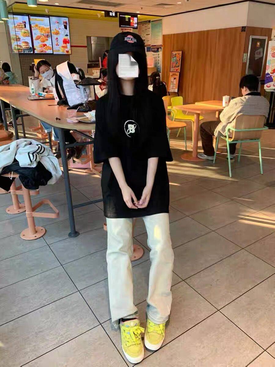 高品質純棉200克精梳緊密100%棉直播同品前後印花寬鬆短袖t恤