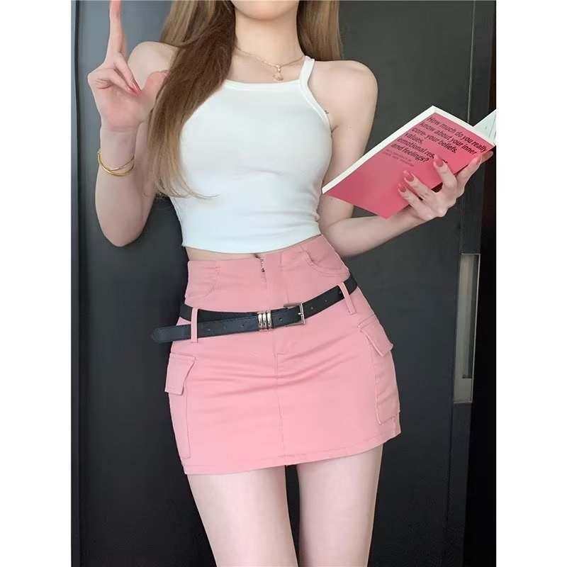 潮流短裙純色自然腰新款ins百搭氣質半身裙女流行文藝日系A字裙