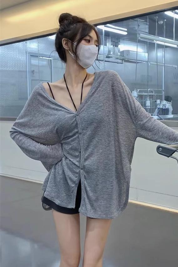 防曬開衫女長袖春夏外搭薄款寬鬆透氣上衣微透空調衫