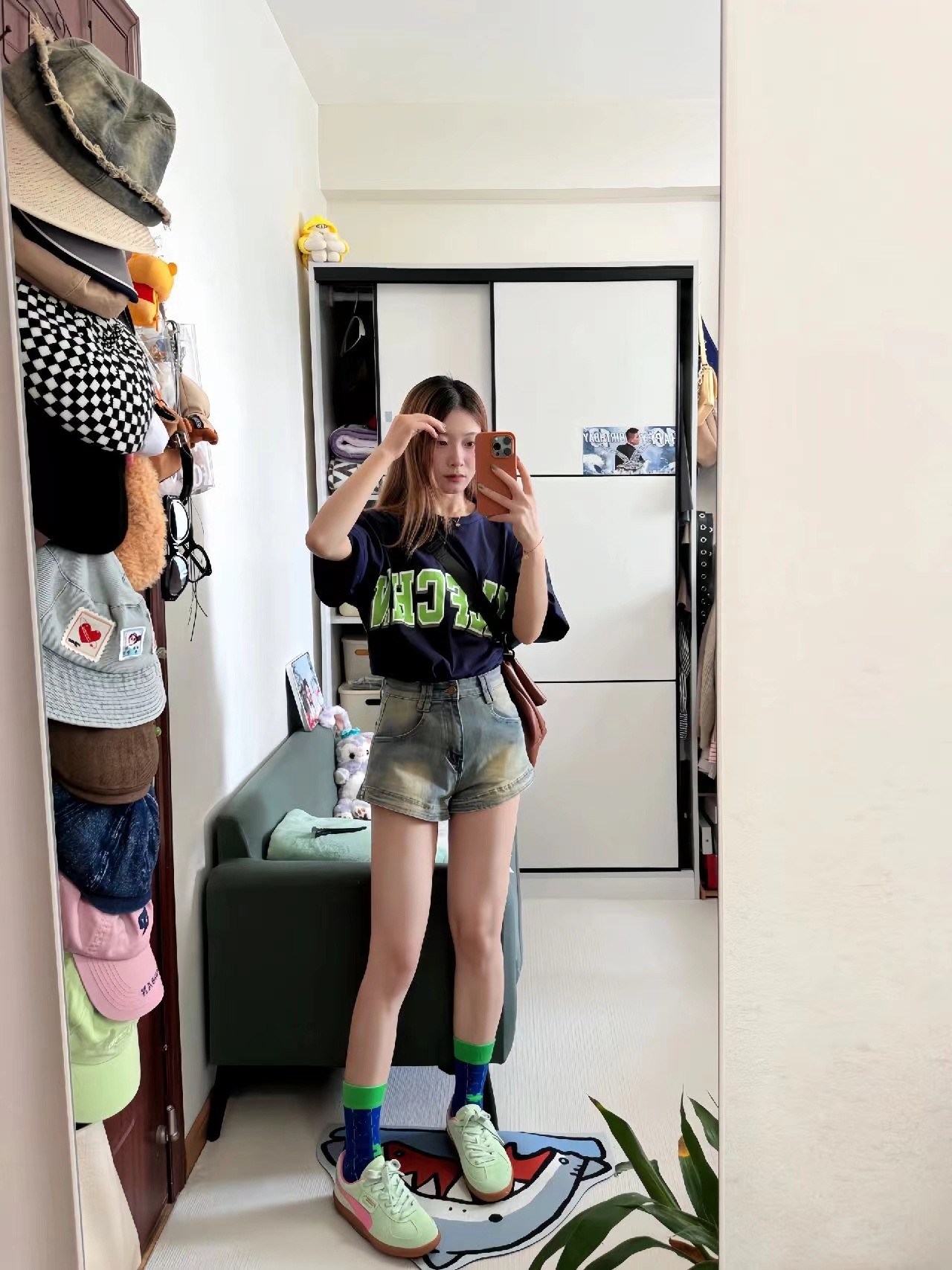 高質量純棉220克精梳緊密手感好直播品質前印花短袖t恤女