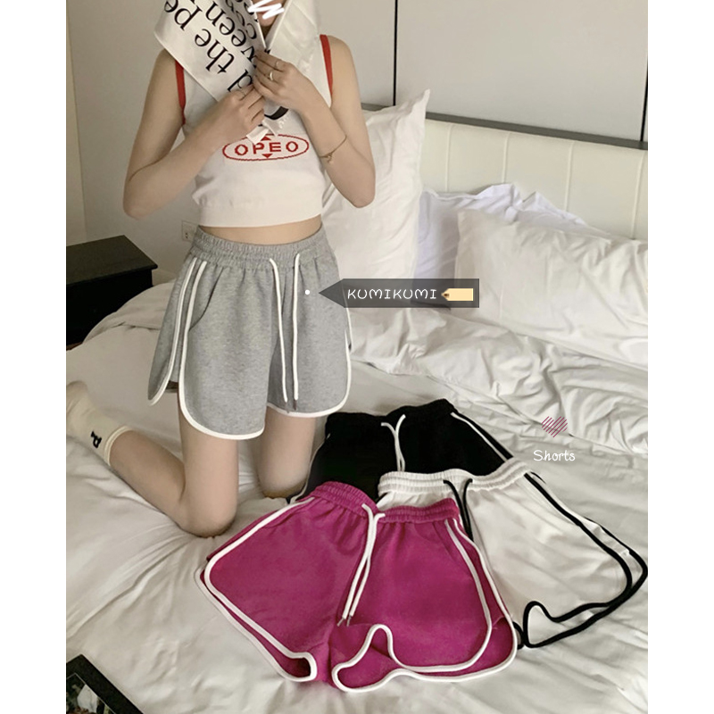 261#-官圖 夏季新款寬鬆休閒顯瘦闊腿百搭短褲女