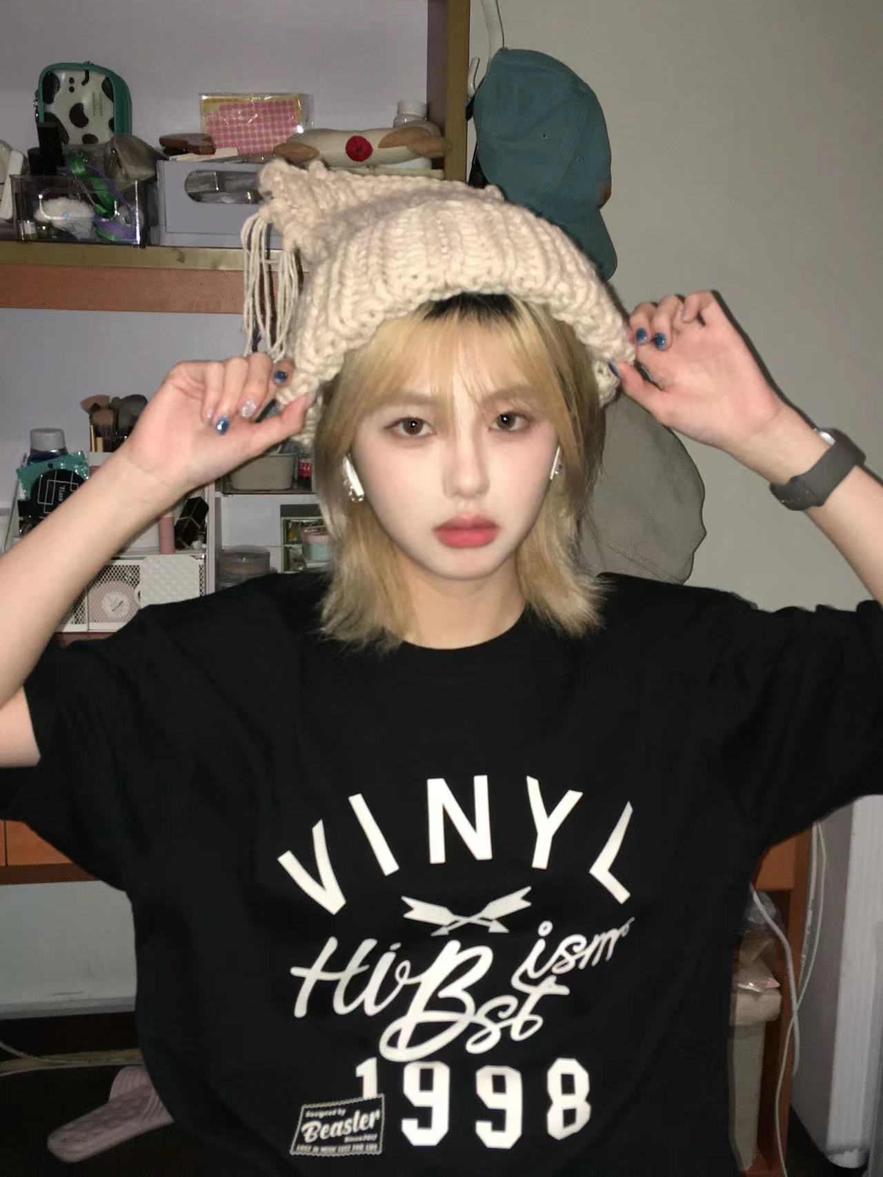 高質量純棉220克精梳緊密手感好直播品質前印花短袖t恤女