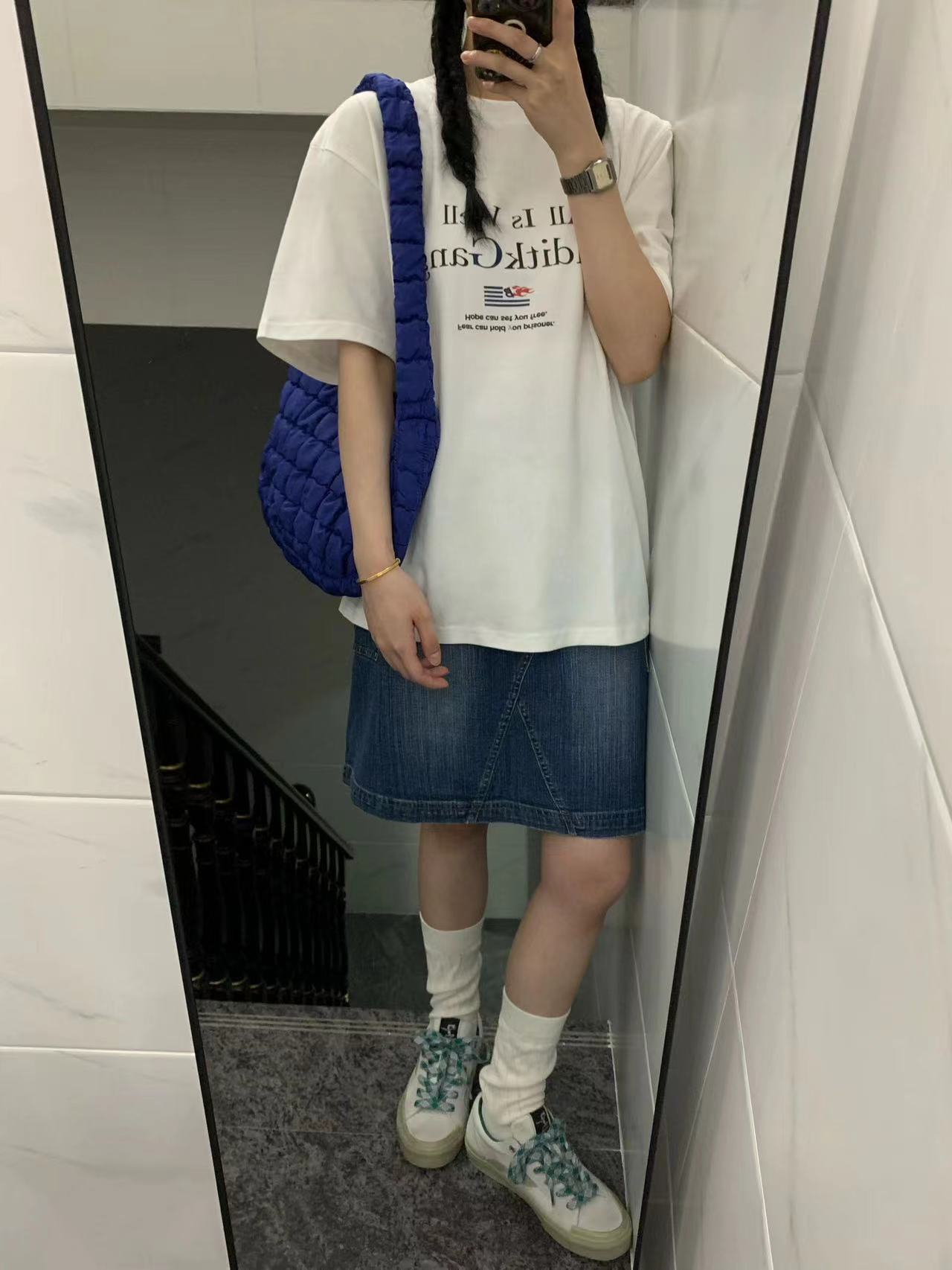 高質量純棉220克精梳緊密手感好直播品質前印花短袖t恤女