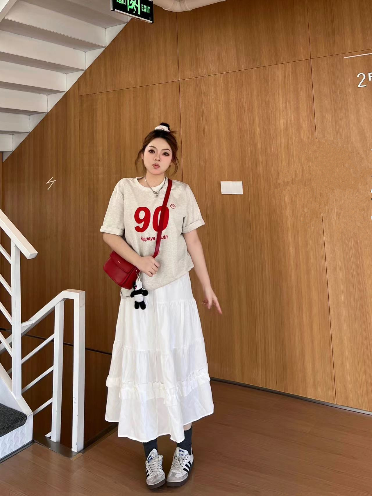 高質量純棉220克精梳緊密手感好直播品質前印花短袖t恤女