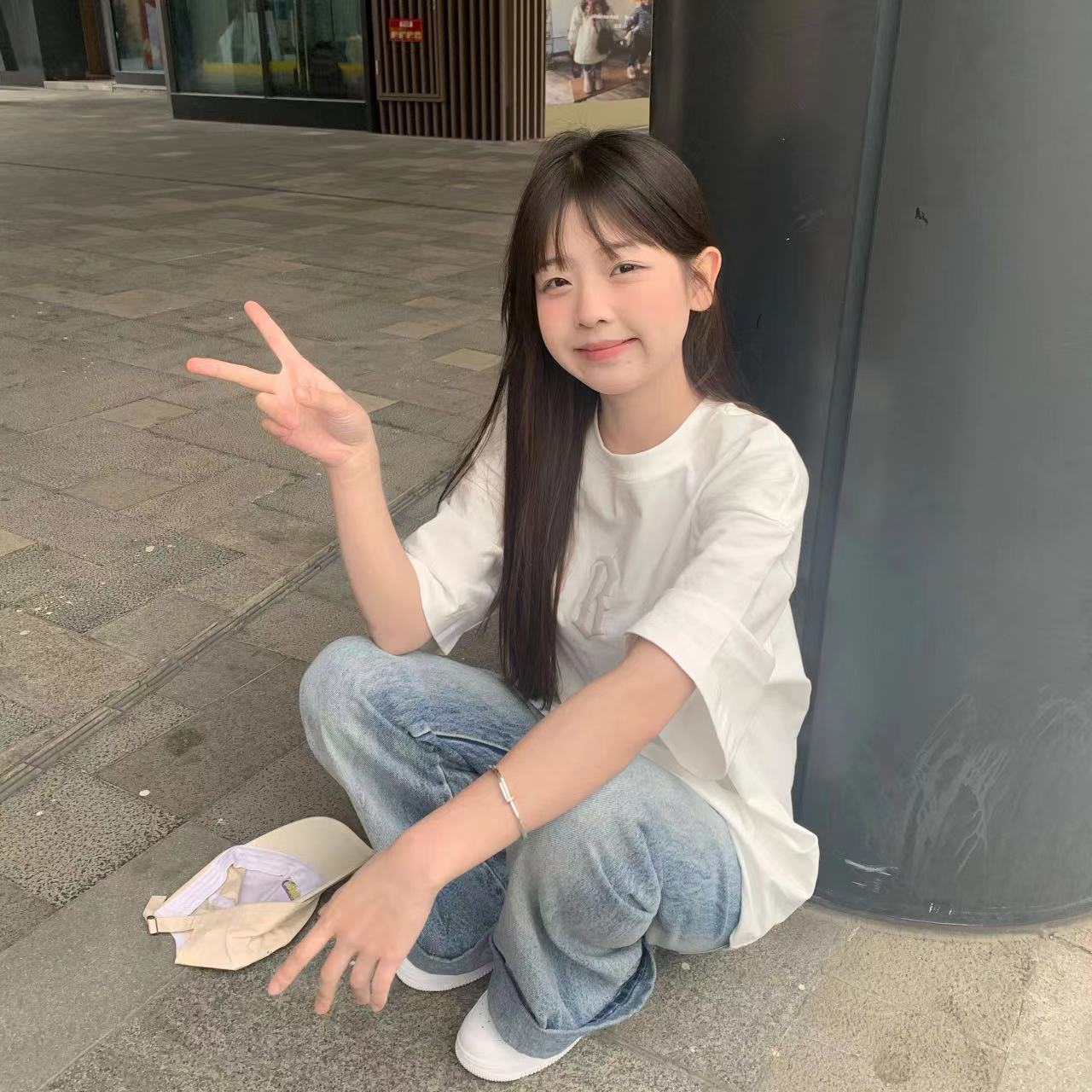 高質量純棉220克精梳緊密手感好直播品質前印花短袖t恤女