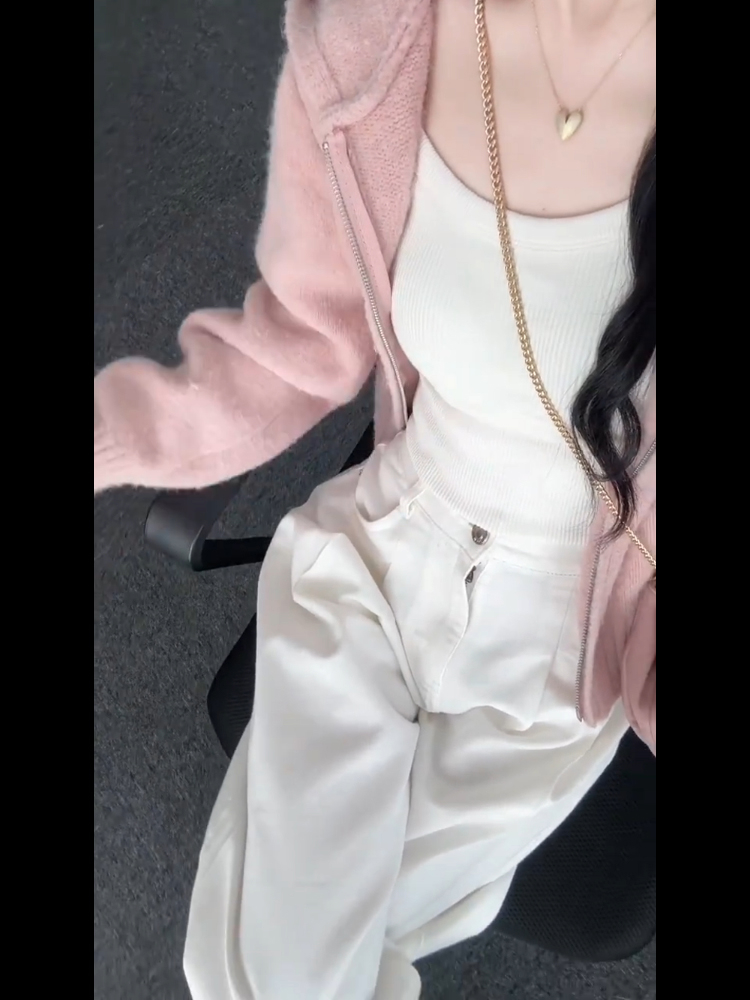 美式復古白色高腰闊腿牛仔褲女春季寬鬆顯瘦直筒褲垂感拖地長褲子