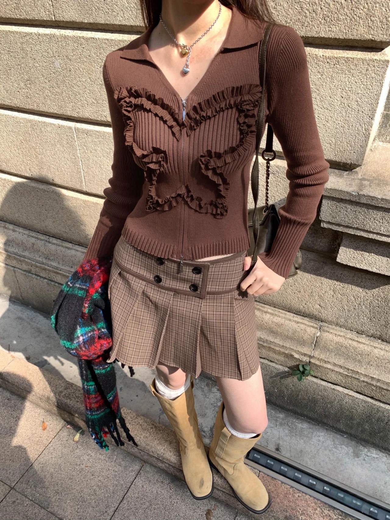 美式復古辣妹V領立體蝴蝶針織開衫女春季設計感修身上衣