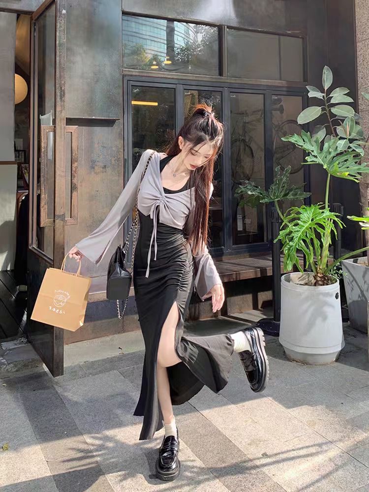 POSHOP 黑天鵝 小媽裙 掛脖式辣妹包臀裙 純欲性感 修身顯瘦